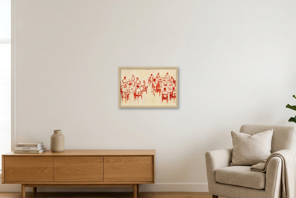 A place at the table — 45×30cm, 18×12" Oak Frame