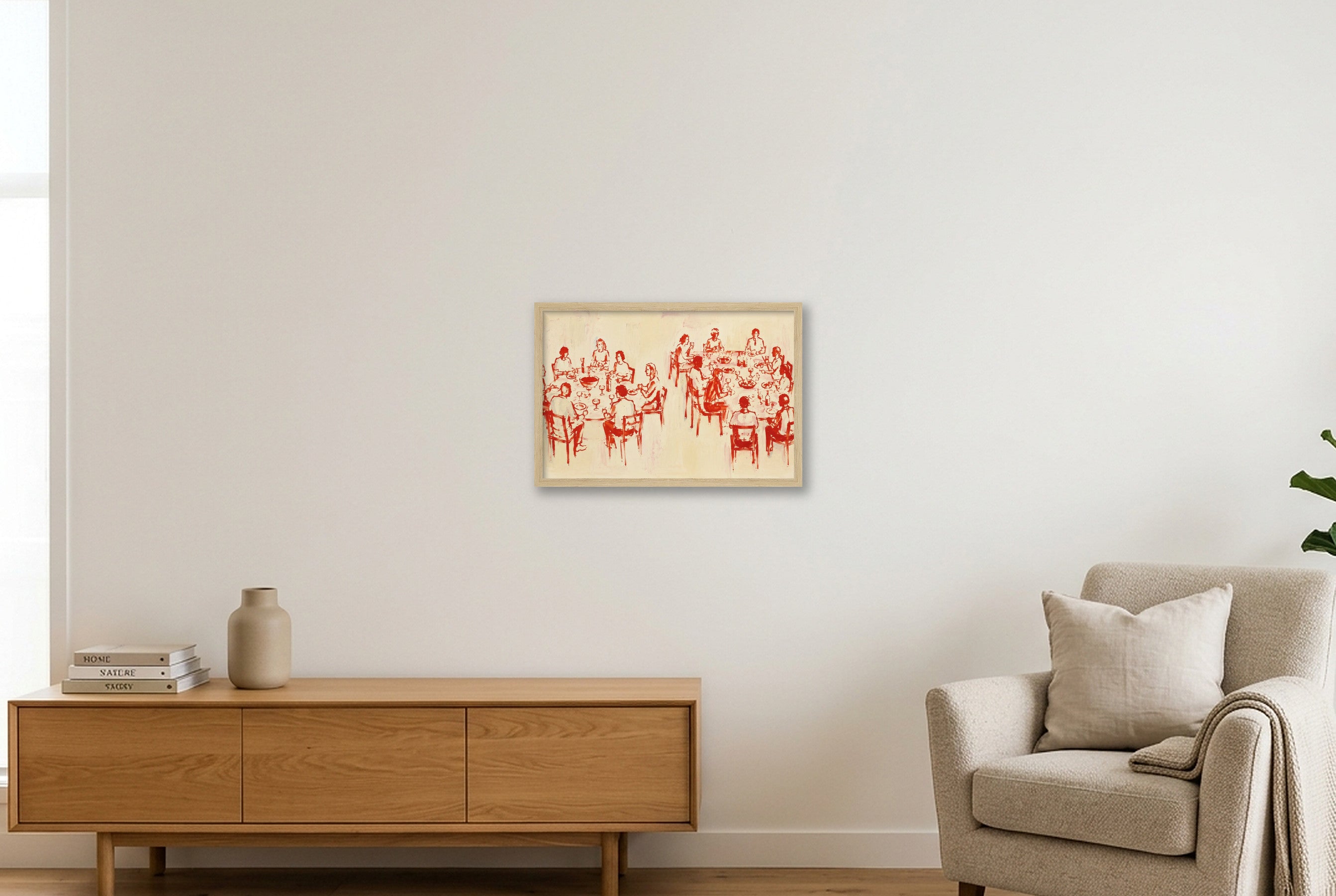 A place at the table — 45×30cm, 18×12" Oak Frame